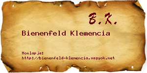 Bienenfeld Klemencia névjegykártya